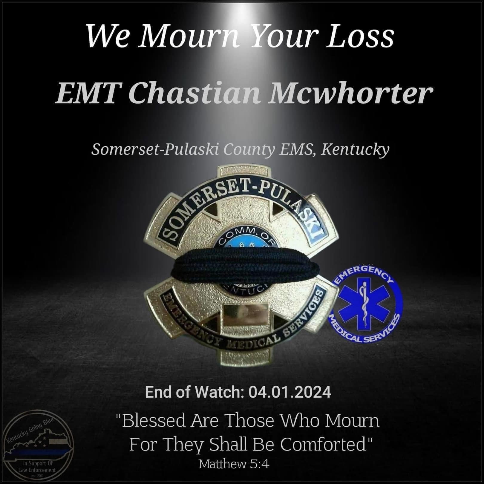 DONATION TO EMT CHASTIAN MCWHORTER FAMILY