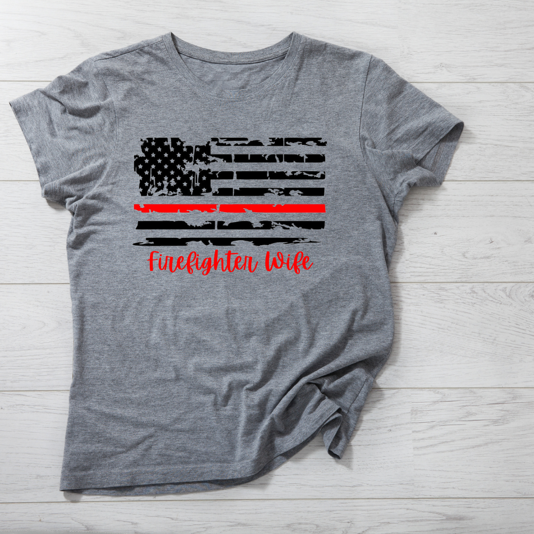 Firefighter Wife Flag Tee